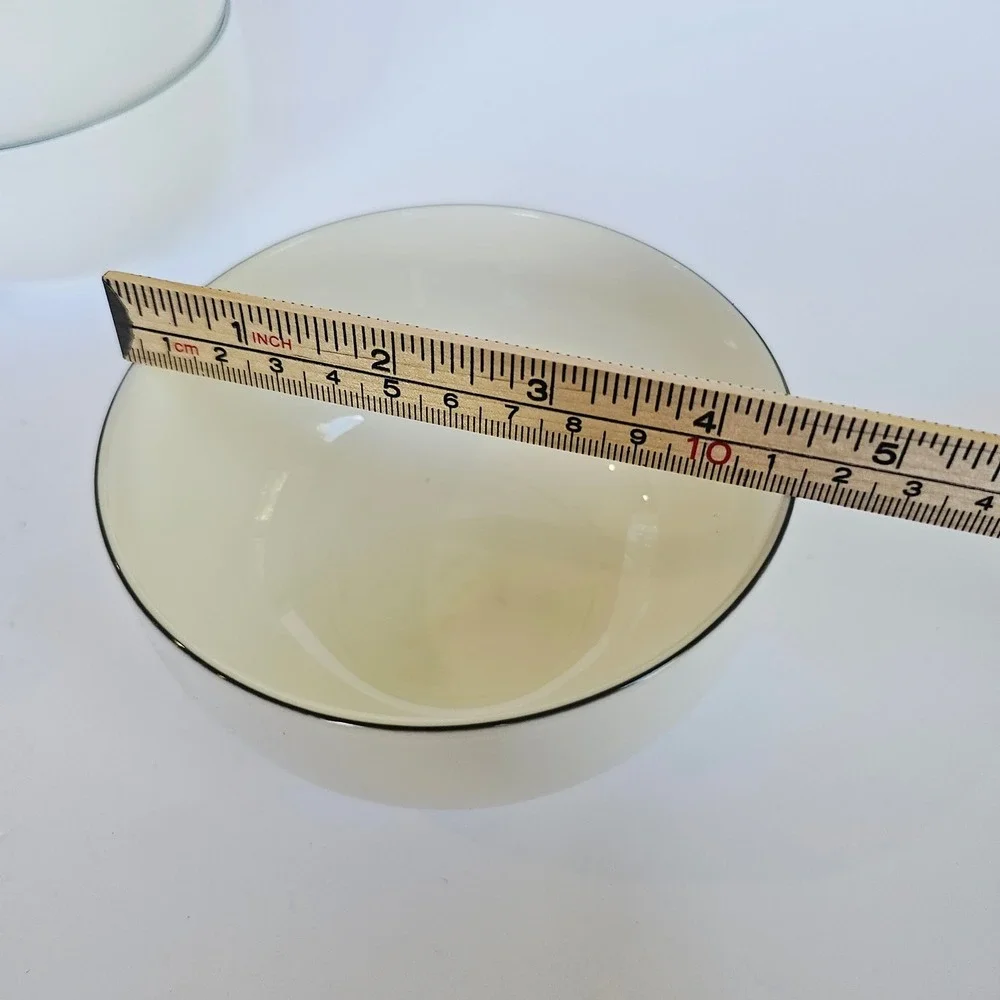 Classic White Ceramic Bowls - Set of 5